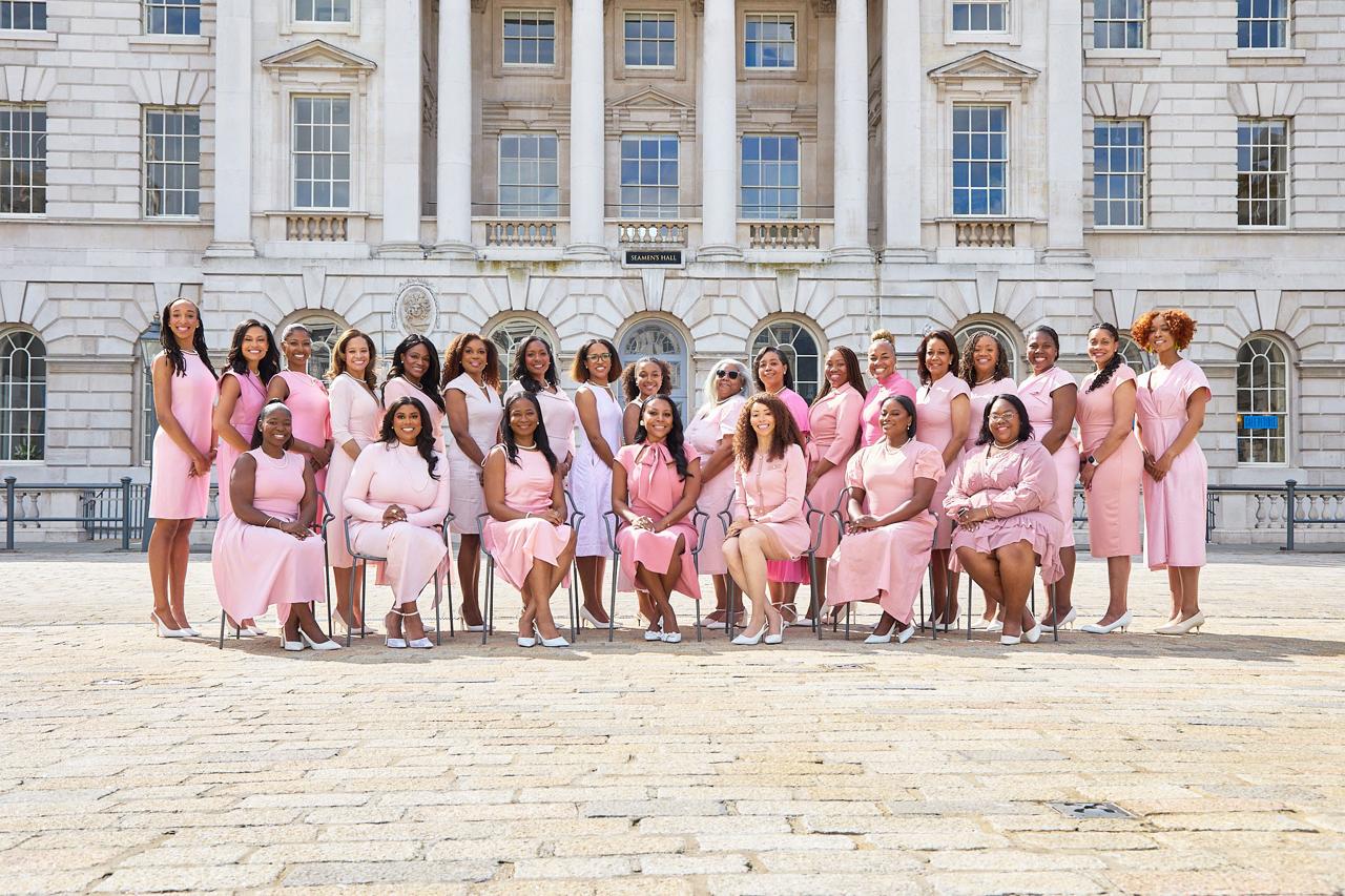 ADAO sisters in pink at Somerset House